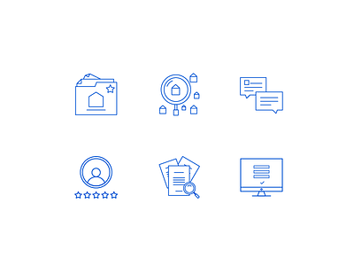 Tenants and landlords icon set