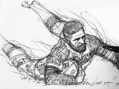 Another quick Fineliner render. artistic illustration roughs rugby sketch sports sportsman