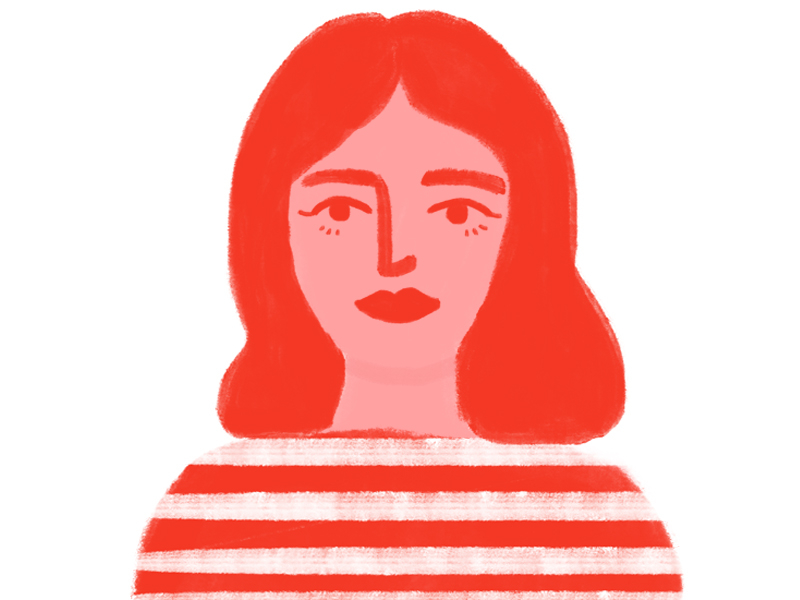 la vie en rouge brushes digital illustration illustration monochromatic red stripes woman