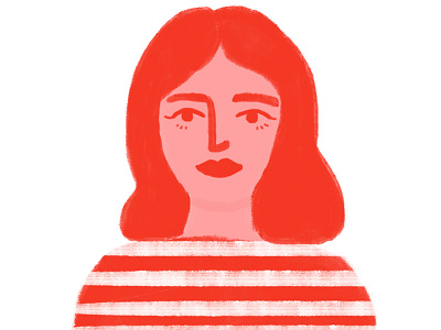 la vie en rouge brushes digital illustration illustration monochromatic red stripes woman