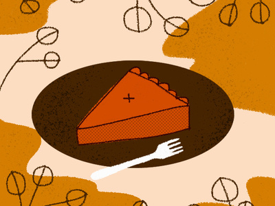 Post Thanksgiving Blues color cute design digital illustration fun holiday illustration icon illustration pie texture warm tones