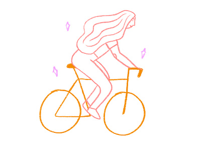 Bicycle bicycles bikes bold colors female character female illustrator freelance illustration spring women