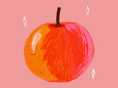 For Pete's Sake, Eat an Apple apple bold colors digital illustration experiment fun health healthy illustration procreate texture women illustrators