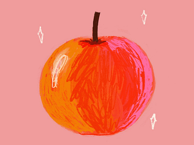 For Pete's Sake, Eat an Apple apple bold colors digital illustration experiment fun health healthy illustration procreate texture women illustrators
