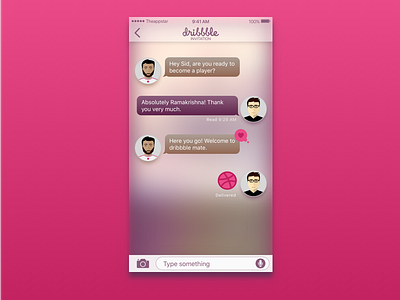 Dribbble debut - Message app (updated) debut flat illustrations ios minimalism sketch ui ux
