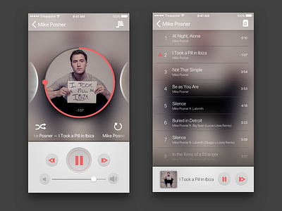 Orange Player affordance concept ios mobile app music player sketch ui usability ux