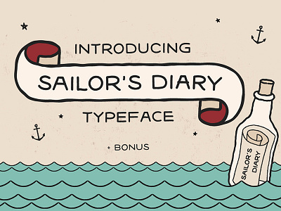 Sailors Diary Sans Typeface american comic font inked jerry retro sailor tattoo traditional