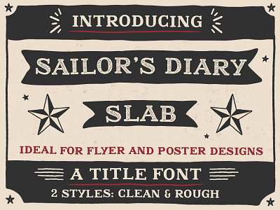Sailors Diary Title Slab american comic font inked jerry retro sailor tattoo traditional
