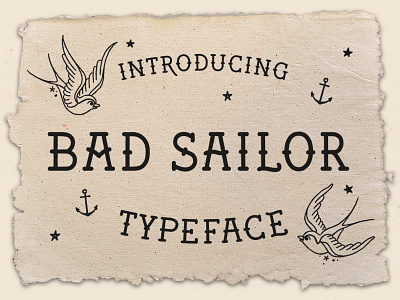 Bad Sailor Typeface american font inked jerry oldschool retro sailor tattoo traditional