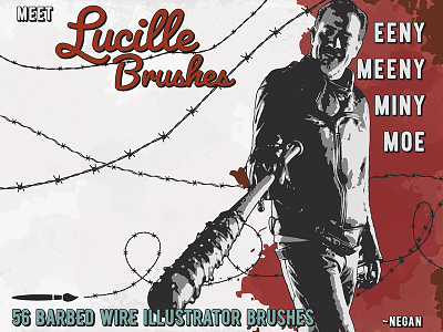 Lucille Barbed Wire Brushes AI barbed wire bat brushes lucile lucille the walking dead walking dead