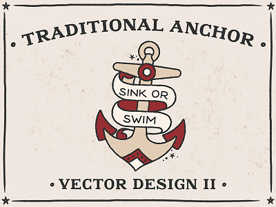 Traditional Anchor2 Vector Design Bad Taste american anchor jerry nautical sailor tattoo traditional vector