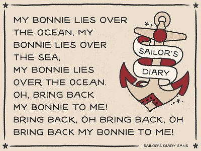 Sailors Diary Sans Typeface american comic font ink inked jerry oldschool sailor tattoo traditional