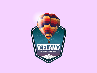 Iceland A Nordic Experience badge badge design brand branding design gradient iceland icon identity illustration logo logo design logo identity logotype mark vector