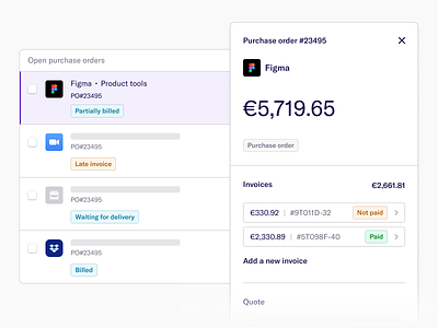 Purchase Orders on Spendesk app dashboad design desktop fintech interface saas spendesk ui user interface ux