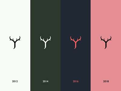 Personal Branding Colour Evolution antlers brand branding clean colours deer design development evolution icon jrdickie logo logo design minimal personal branding stag timeline