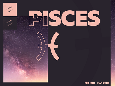 PISCES branding challenge design dribbble experimental fish fun icon jrdickie koi logo photo pisces practice star sign stars type typography weeklywarmup zodiac