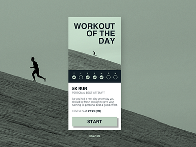 DailyUI #062 Workout of the day app button clean dailyui dailyui062 design fitness jrdickie minimal running sketch sketchapp ui uidesign uidesignchallenge uidesigner web weekly workout workout of the day