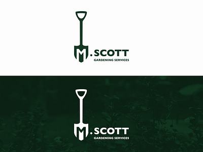 M.Scott Gardening Services Logo Development brand branding design gardening icon jrdickie logo m spade typography