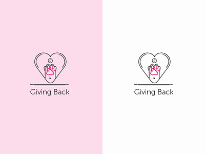 Giving Back Icon animal charity coin friend heart icon logo love paw pink pound