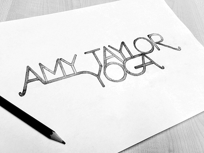 Logo Development Sketch calligraphy drawing fitness logo pencil shading sketch text typography yoga