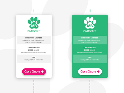 White vs Green buttons clean icon jrdickie paw pet ui user user experience user interface ux web