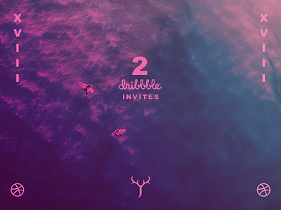 2 Dribbble Invites antlers coast dribbble giveaway invites jrdickie kayaks logo photoshop sea