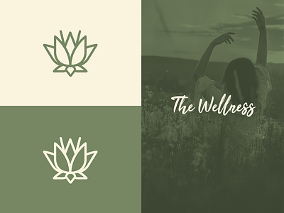 The Wellness brand branding design fitness flower health icon jrdickie lettering lotus w wellbeing