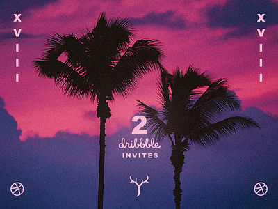 2 Dribbble Invites! antlers clouds design dribbble giveaway icon invite jrdickie logo photography sunset trees