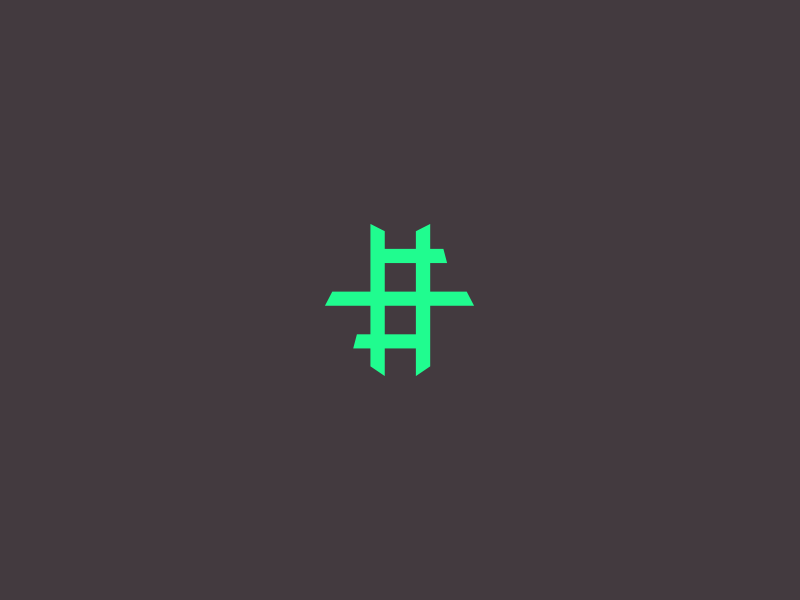 HypeScale hype app symbol clean minimal letters icon design logo s h monogram