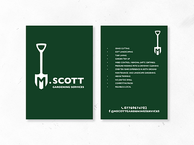 M.Scott Gardening Services Flyer brand branding clean design flyer gardening icon jrdickie landscaping logo shovel symbol