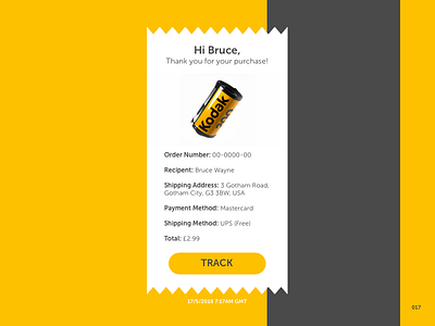 DailyUI #017 E-Mail Receipt