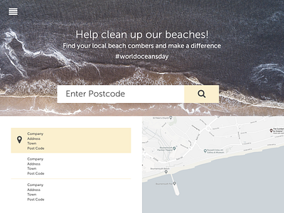 World Ocean Day dailyui design jrdickie landing page map search bar ui uidesign ux uxdesign website world ocean day