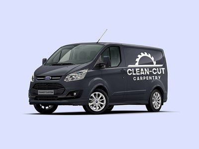 Clean-Cut Van brand branding carpentry clean design icon idenity jrdickie logo mock up trade van vehicle vehicle graphics vehicle wrap