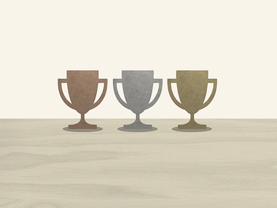 Trophies! achievement bronze design gaming gold icon illustration illustrator jrdickie levels logo minimal silver symbol textures vector