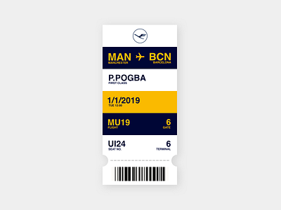 DailyUI #024 Boarding Pass 024 boarding pass brand branding dailyui design football icon jrdickie logo minimal pogba sketch sketchapp sport transfer ui uidesign ux uxdesign