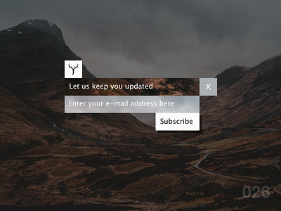 DailyUI #026 Subscribe 026 antlers boxes brand branding challenge clean dailyui design e mail jrdickie logo minimal sketch sketchapp subscribe ui uidesign ux uxdesign