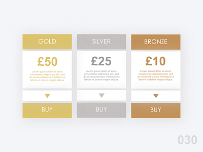 DailyUI #030 Pricing 030 30 bronze button challenge dailyui design gold jrdickie levels minimal pricing silver sketch sketchapp subscription ui uidesign ux uxdesign