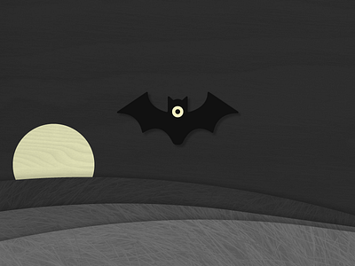 Scary Bat animal bat challenge design dribbble enviroment eye giveaway halloween illustration illustrator jrdickie moon night playoff rebound scary sticker texture