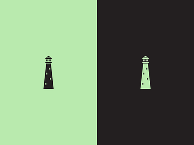 Lighthouse black brand branding building clean coast coastal design green icon illustration illustrator invert jrdickie lighthouse logo minimal sea simple symbol