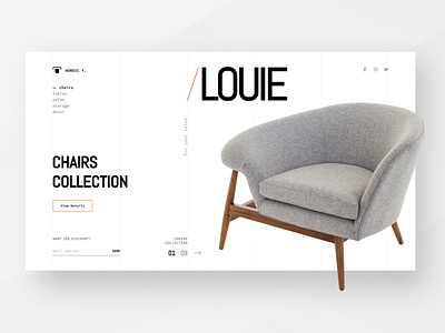 Furniture store concept chair design design furniture store interface design minimalistic ui concept