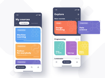 E-learning Platform 🤓 app courses education app flat design futuristic ui interface design ios learning mobile app ui