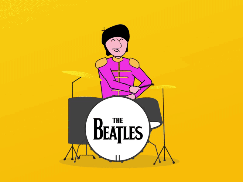 RingoStarr 2d aftereffects beatles character animation drummer drums duik bassel joysticksnsliders motion design motiongraphics ringostarr