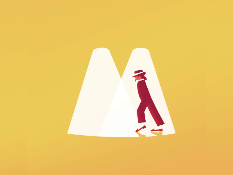 M 36daysoftype aftereffects animation character animation design gif animation goodtype illustration loop animation michael jackson moonwalk motion design type