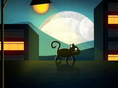 MoonCat 2d ae aftereffects animation cat character animation gif animation illustration loop loop animation moon motion design motiongraphics walk