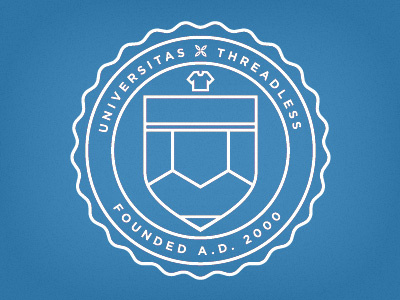 Threadless University badge college gotham latin pencil seal shield shirt threadless university