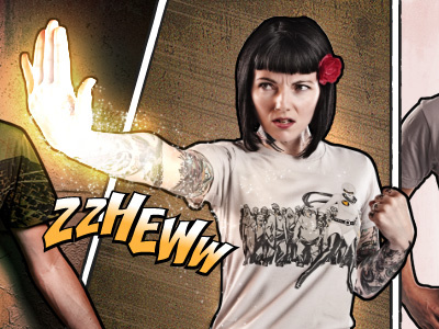 ZZHEWW blam boom challenge comics heart love pow super hero threadless