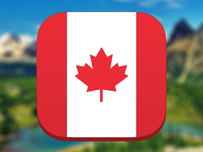 Oh Canada - iOS7 Icon almost flat canada icon ios7 red