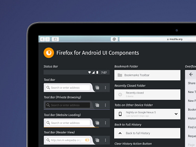 Firefox For Android Pattern Library android component firefox library pattern styleguide ui