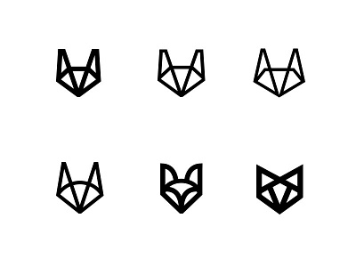 fox heads fox logo minimal