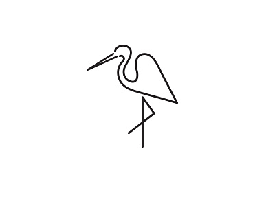 stork bird logo minimal stork